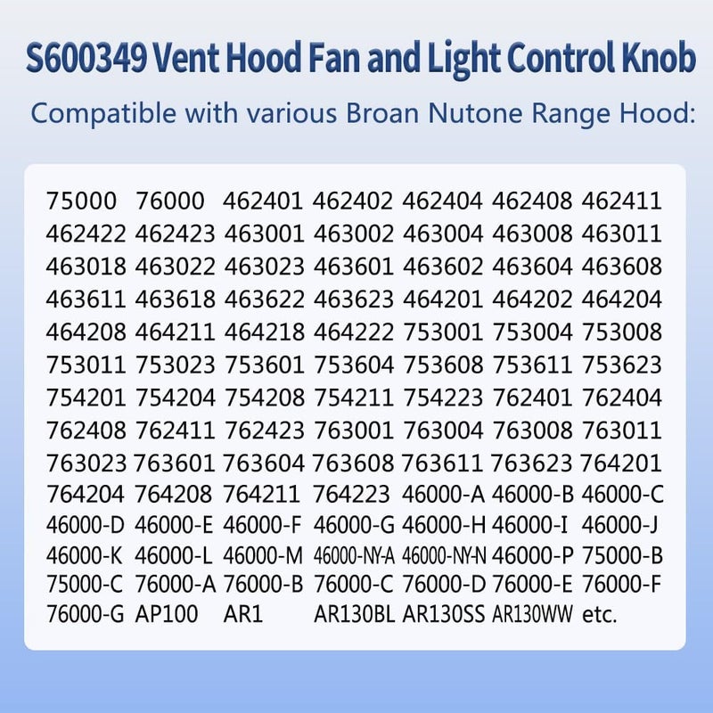Reyhoar Upgraded S600349 Range Hood Knob, S99360233 Vent Hood Fan Control Knob Replacement Part fit for Broan Nutone, White (4 Pack) - Image 5
